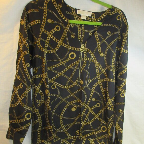 NWOT~MICHAEL KORS~ SIZE 10~FRONT GOLD ZIPPER, SIDE SLITS~L/S OR CAN MAKE 3 - Picture 1 of 7